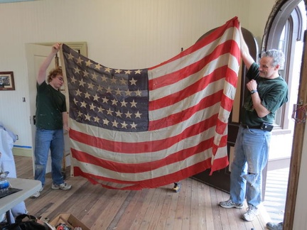 2012-3-30 Hanging American Flag