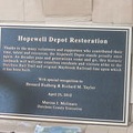 2012-F This plaque will be bolted to the depot wall.