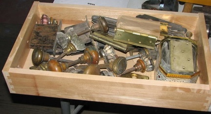 011512 We have acquired a box of recycled hardware for the depot.