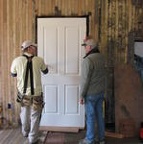 2012-8-12 Mike and Joe hang an interior door.