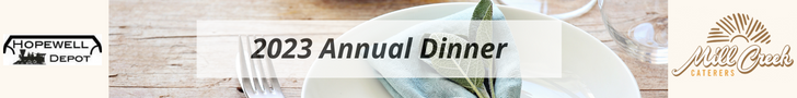 Dinner Leaderboard Image, Contains logos of millcreek and depot with text of 2023 Annual Dinner